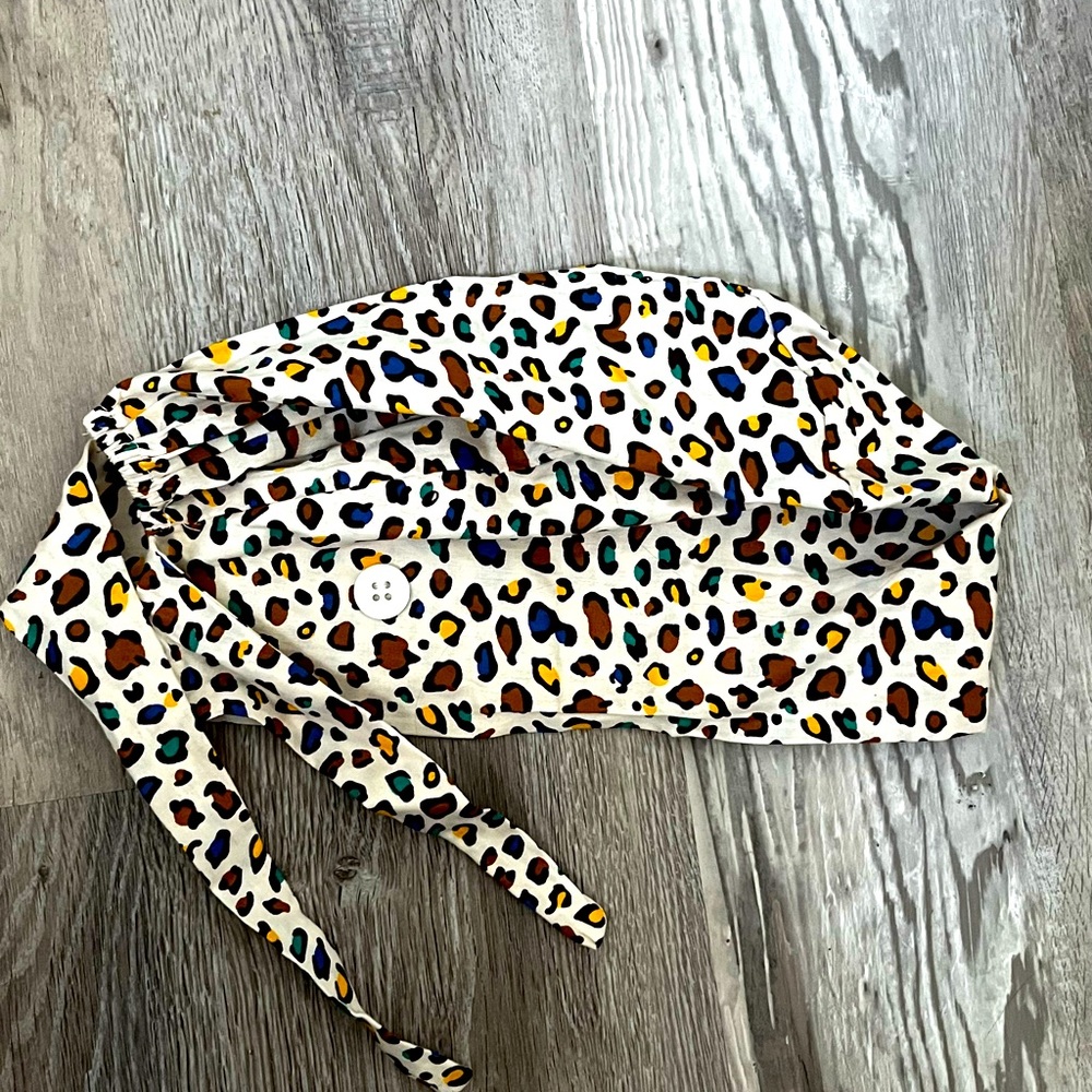 Cheetah Scrub Cap